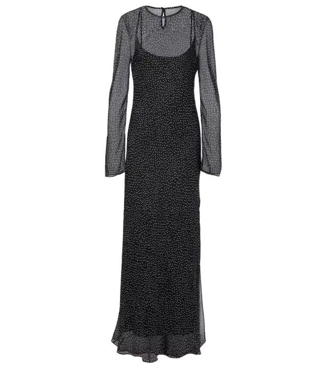 SIR Polka-dot silk maxi dress
