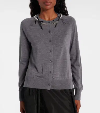 Simone Rocha Embellished wool and silk cardigan | Thumbnail 4 Simone Rocha Embellished wool and silk cardigan | Thumbnail 4