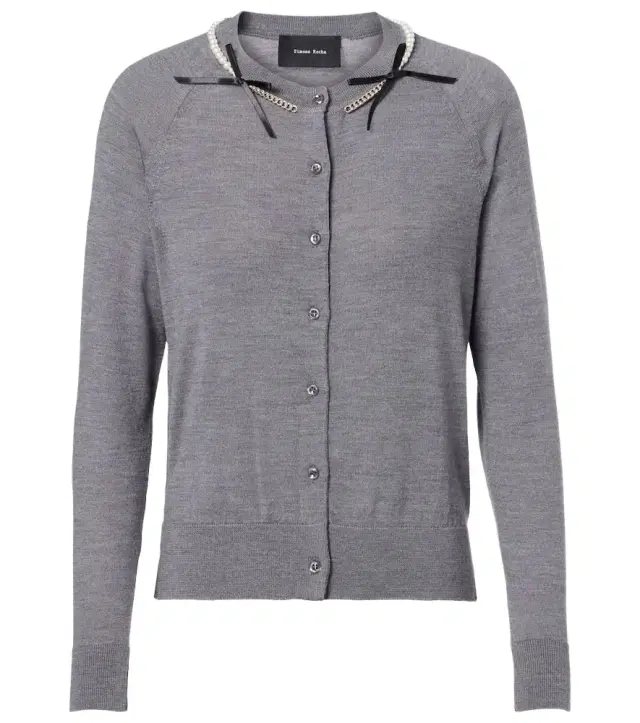 Simone Rocha Embellished wool and silk cardigan