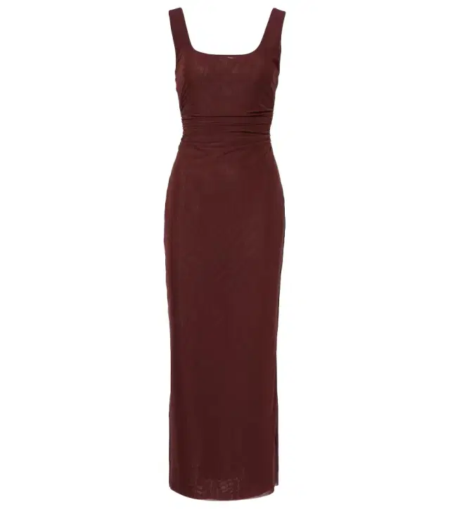 Gathered jersey maxi dress