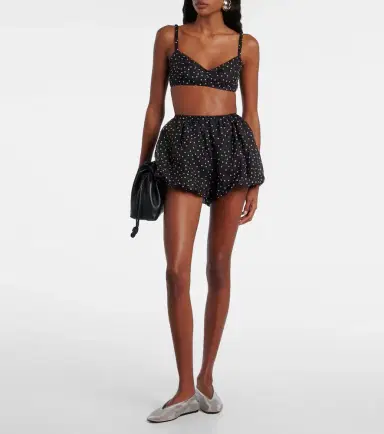 SIR Polka-dot high-rise silk shorts | Thumbnail 2