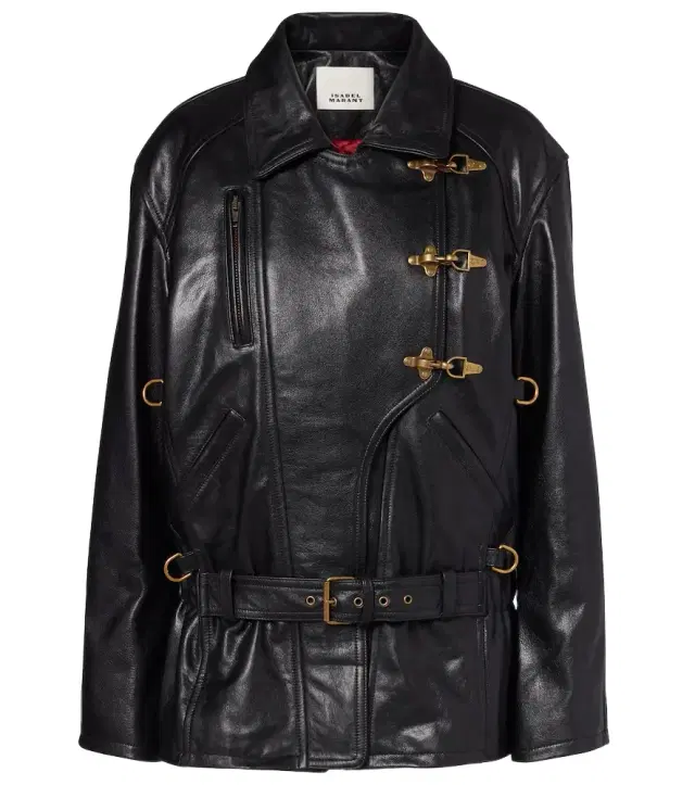 Isabel Marant Caitlyn belted leather jacket