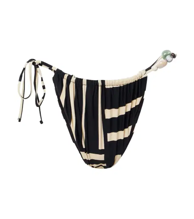 SIR Embellished striped bikini bottoms