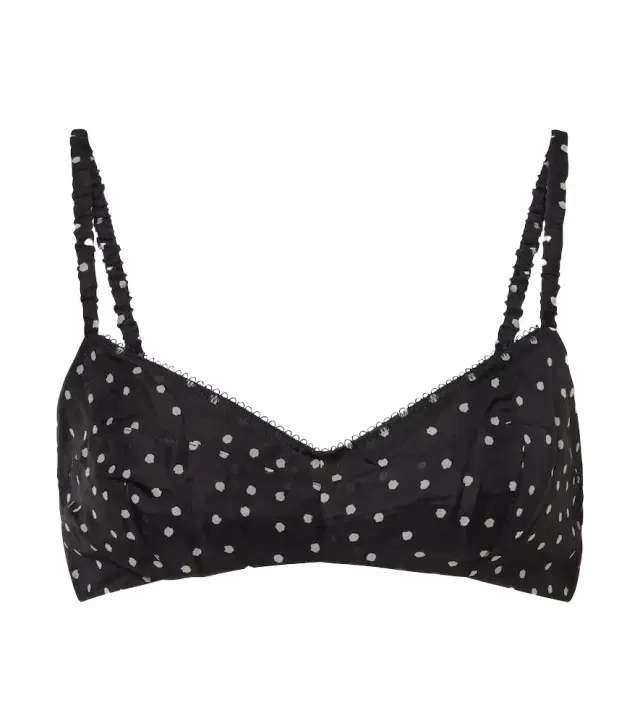Polka-dot silk bralette