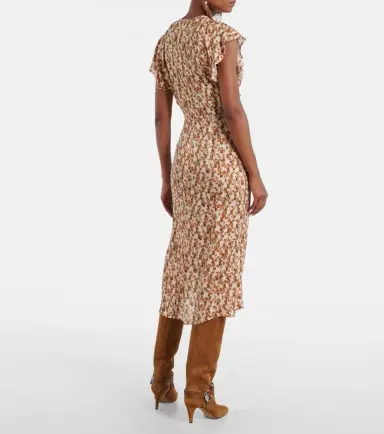 Isabel Marant Lyndsay gathered jacquard midi dress | Thumbnail 3