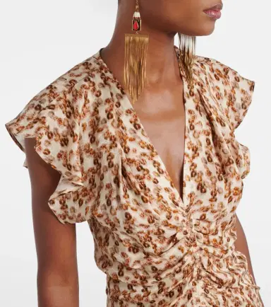 Isabel Marant Lyndsay gathered jacquard midi dress | Thumbnail 5
