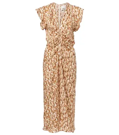 Isabel Marant Lyndsay gathered jacquard midi dress | Thumbnail 1