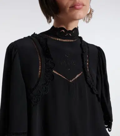 Isabel Marant Frany broderie anglaise crêpe top | Thumbnail 2
