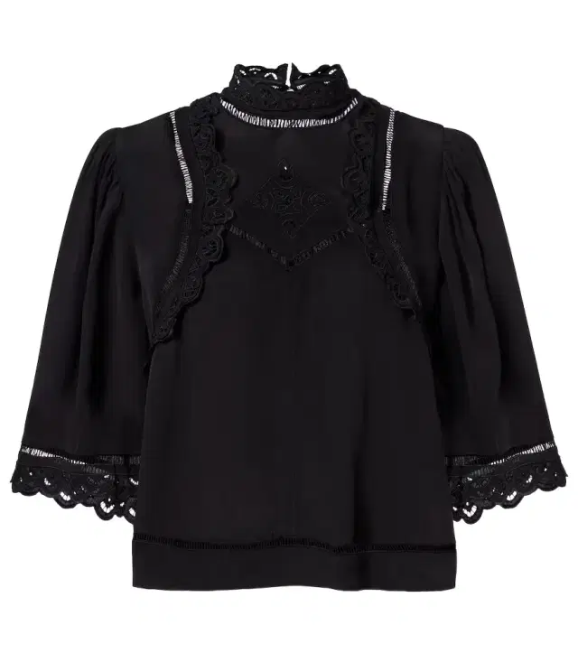 Isabel Marant Frany broderie anglaise crêpe top