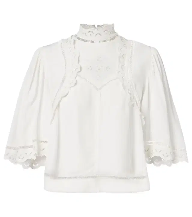 Isabel Marant Frany broderie anglaise crêpe top