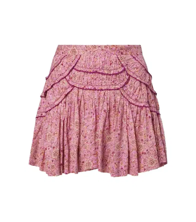 Marant Etoile Ceola printed ruffled cotton skirt