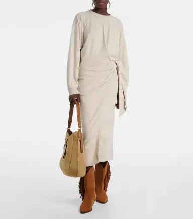 Marant Étoile Draped cotton jersey sweatshirt dress | Thumbnail 4 Marant Étoile Draped cotton jersey sweatshirt dress | Thumbnail 4
