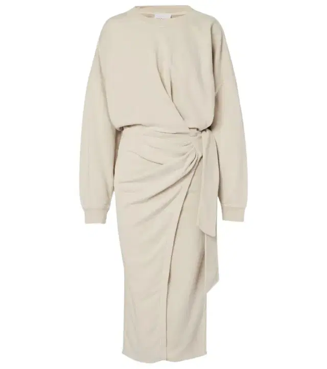 Marant Etoile Draped cotton jersey sweatshirt dress