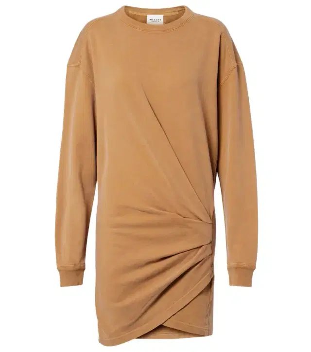 Marant Etoile Pipper gathered cotton sweatshirt dress