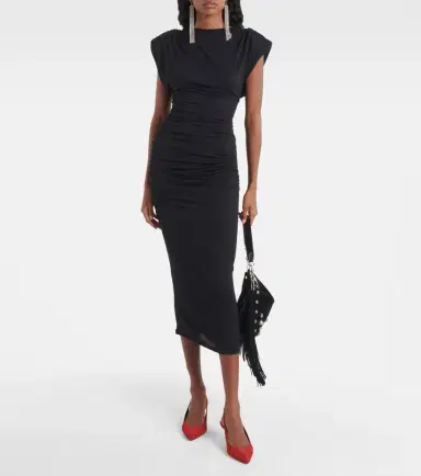 Marant Etoile Donna draped jersey midi dress | Thumbnail 4