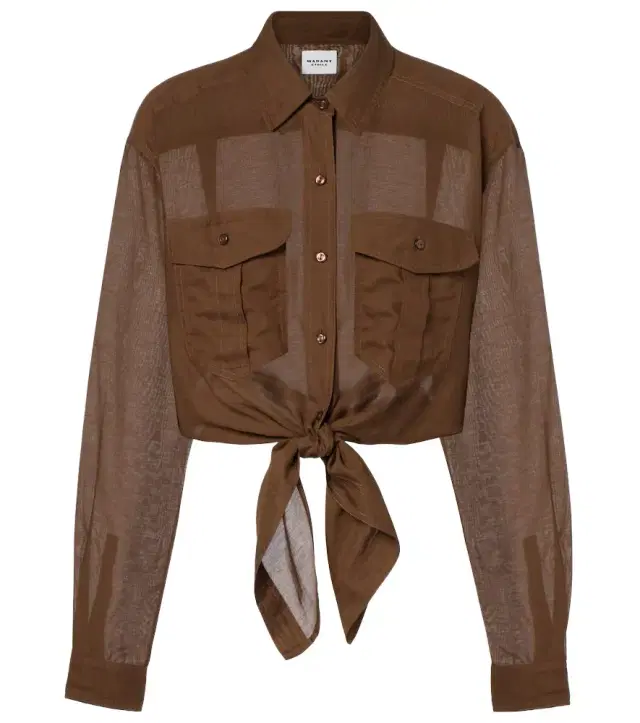 Marant Etoile Nath cropped cotton-blend shirt