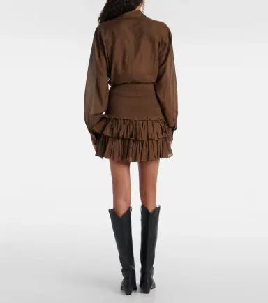 Marant Etoile Naomi smocked cotton-blend miniskirt | Thumbnail 2