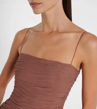 Staud Dalton gathered ruched maxi dress | Thumbnail 3