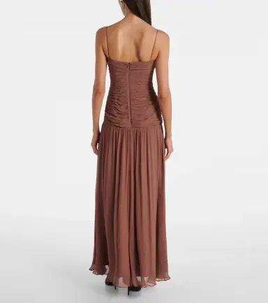 Staud Dalton gathered ruched maxi dress | Thumbnail 6