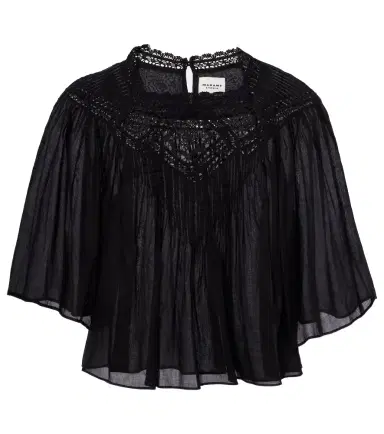 Marant Etoile Garia lace-trimmed cotton blouse | Thumbnail 1