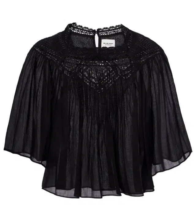 Marant Etoile Garia lace-trimmed cotton blouse