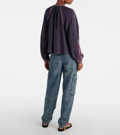 Marant Etoile Lynne embroidered cotton blouse | Thumbnail 4