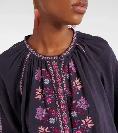 Marant Etoile Lynne embroidered cotton blouse | Thumbnail 6