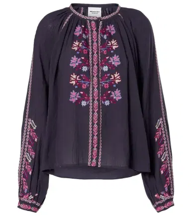 Marant Etoile Lynne embroidered cotton blouse | Thumbnail 1
