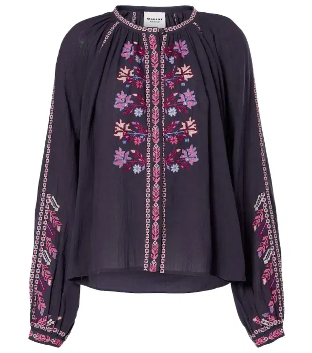 Marant Etoile Lynne embroidered cotton blouse