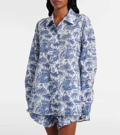 Staud Printed cotton voile shirt | Thumbnail 3