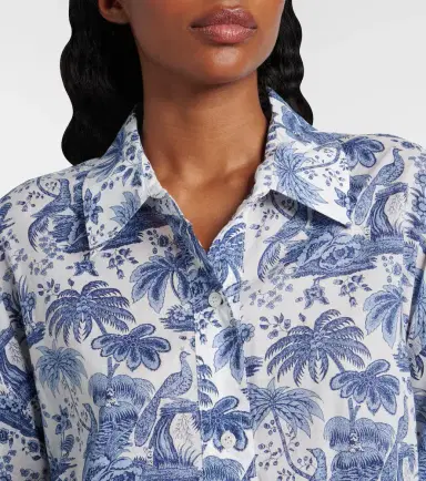 Staud Printed cotton voile shirt | Thumbnail 6