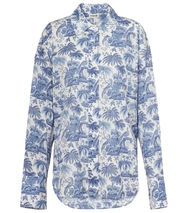 Printed cotton voile shirt