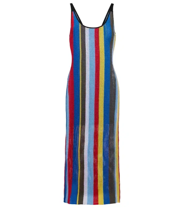 Jessica striped crochet midi dress