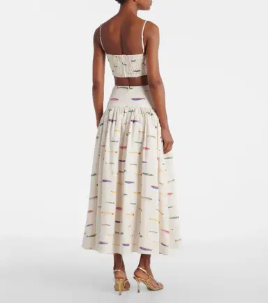 Staud Federico printed linen crop top | Thumbnail 3