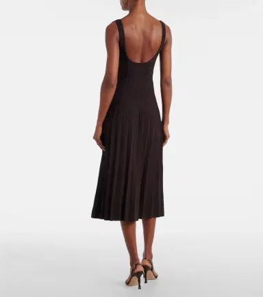 Staud Ellison pleated knitted midi dress | Thumbnail 3