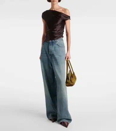 Staud Phare one-shoulder silk-blend satin top | Thumbnail 2