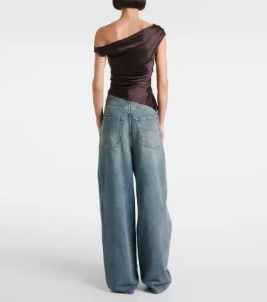 Staud Phare one-shoulder silk-blend satin top | Thumbnail 4