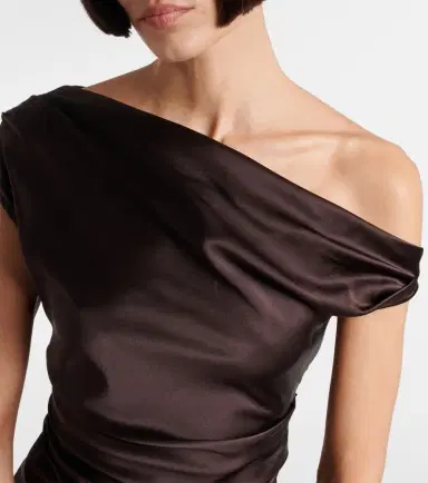 Staud Phare one-shoulder silk-blend satin top | Thumbnail 5