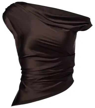 Staud Phare one-shoulder silk-blend satin top | Thumbnail 1