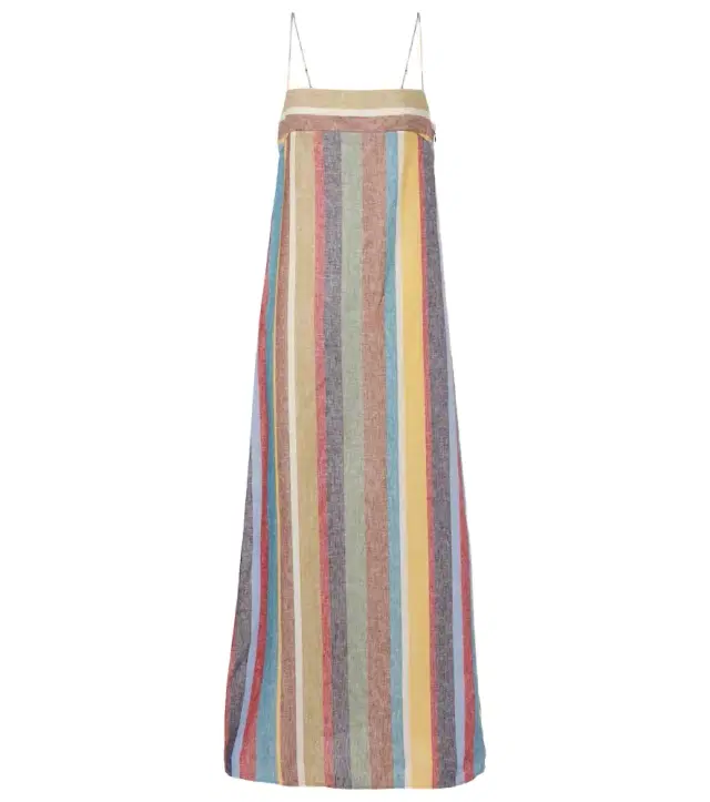 Laura striped linen maxi dress