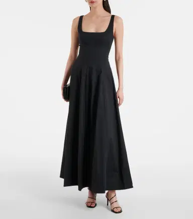Staud Wells pleated cotton midi dress | Thumbnail 2