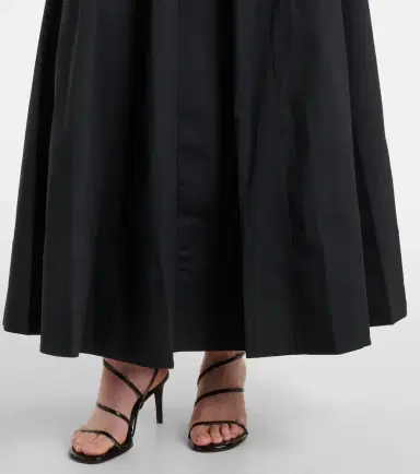 Staud Wells pleated cotton midi dress | Thumbnail 4