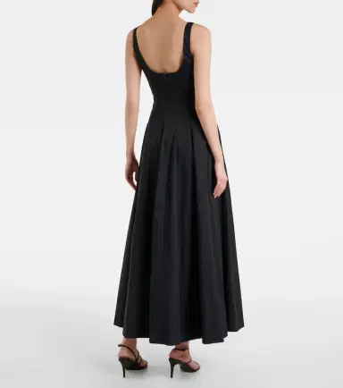Staud Wells pleated cotton midi dress | Thumbnail 5