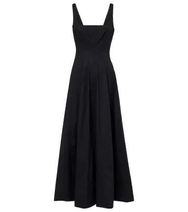 Staud Wells pleated cotton midi dress | Thumbnail 1