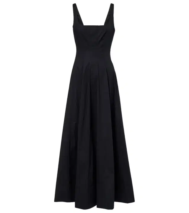Wells pleated cotton midi dress