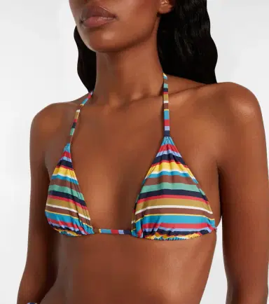 Staud Lido striped halterneck bikini top | Thumbnail 3 Staud Lido striped halterneck bikini top | Thumbnail 3