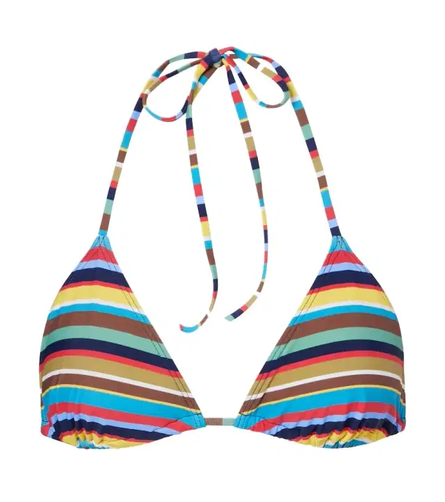 Lido striped halterneck bikini top