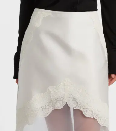 Jil Sander Lace-trimmed satin midi skirt | Thumbnail 3 Jil Sander Lace-trimmed satin midi skirt | Thumbnail 3