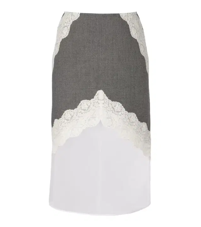 Jil Sander Lace-trimmed wool midi skirt