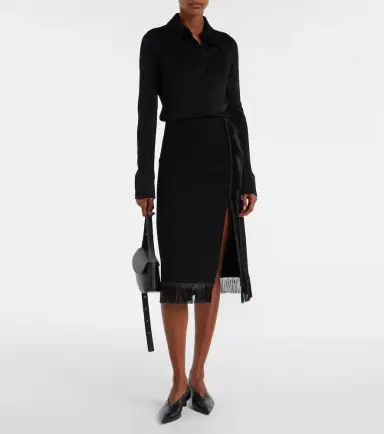 Jil Sander Fringed midi skirt | Thumbnail 4